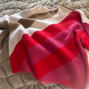 Striped Red and Pink Women's Sweater brand new i never wore this. Anthro